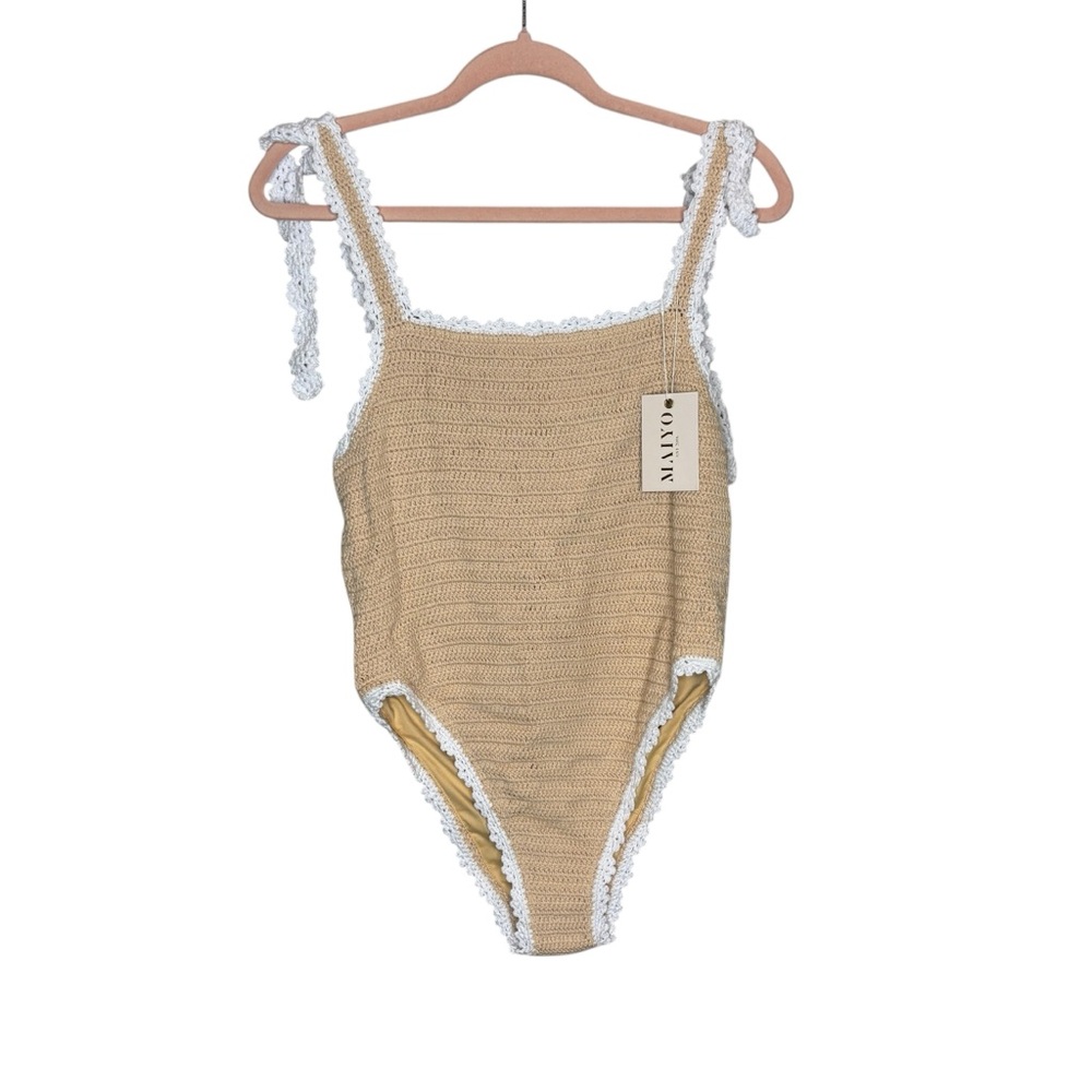NWT Maiyo Swimwear Crochet Square Neck One Piece Swim